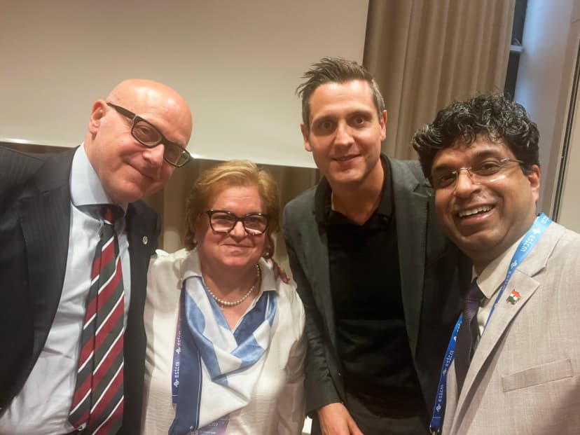 With colleagues at ESICM